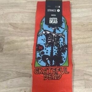 Stance Casual Crew Socks Grateful Dead Orange Unisex Size Med